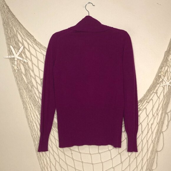 SAFFRON Women's Purple Cashmere Open Front Cardigan Sweater S - Picture 5 of 7